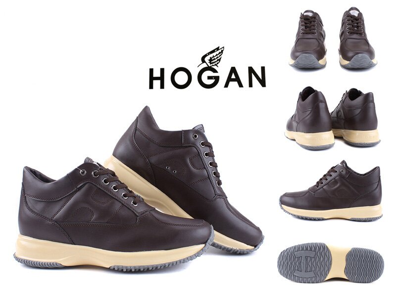 Gli uomini Hogan Outlet Online Scarpe cioccolato Casual